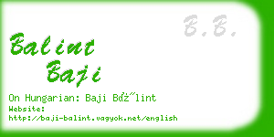 balint baji business card